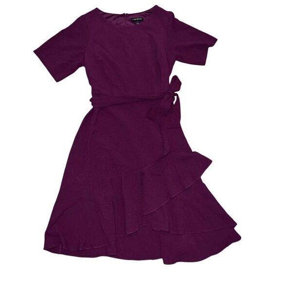 LANE BYRANT Plum Ruffle Hem Fit & Flare Dress Size 18 - Picture 2 of 9